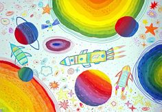 this is an image of colorful space painting