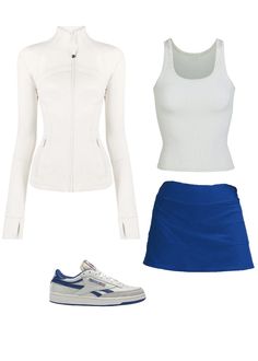 Skirt Workout Outfit, Tenis Outfits Sport, Pilates Princess Outfit, Tennis Fits, Summer Workout Outfits, Tennis Girl, Princess Outfit, Lululemon Define