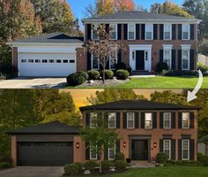 before and after photos of a house in the suburbs