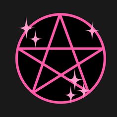 a pink pentagramil with stars in the middle