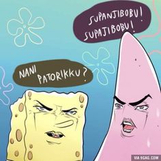 two spongebombs are talking to each other