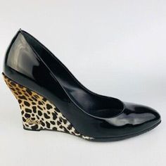 ad eBay - Authentic Gucci Women's Heel pumps Black Leopard Logo Size35.5 US5.5 Leather - Buy Now, click the link (eBay)