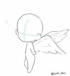 the drawing shows how to draw an angel