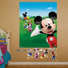 a mickey mouse birthday card with balloons