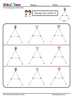 worksheet for children to learn how to write and draw letters in the shape of trees