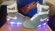 the back to the future shoes are on display