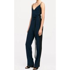 Rag & Bone Rosa Silky Jumpsuit 4 Nwt Navy/Black Spaghetti Strap Summer Wedding **Missing Simply Black Belt, Easy To Use One Of Your Own Or Wear Without. Size-4 Color-Navy/Black Fabric-Silk Key Features-Lined Condition Rating-10/10, New With Tags Style Name/#-Rosa Silky Jumpsuit Orig. Retail-$550 Very Clean, No Flaws To Note. Smoke Free Home. All Purchases Ship Same Day If Ordered By 2pm Est, Or Within 24 Hours. All Offers Considered & Answered Quickly. No Trades. I List On All Apps & Locally So Elegant Evening Jumpsuit With Spaghetti Straps, Elegant Jumpsuits And Rompers With Spaghetti Straps, Wedding Color Black, Denim Short Romper, Blue Playsuit, Olive Jumpsuit, Loose Romper, Utility Romper, Chambray Jumpsuit