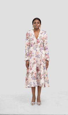 Indulge in timeless grace with our Lita Floral Belt Long Sleeve Midi Dress. This dress is a captivating blend of sophistication and style. adorned with a charming floral pattern and long sleeves that exude an air of elegance. The included belt adds a touch of versatility and enhances the figure. making it a versatile choice for various occasions.Invisible zip closurebeltFlare sleevedry cleanItem measurements have been rounded to the nearest cm.This garment fits true to sizeModel is 5'9.5"/178 cm Elegant Fall Floral Print Dress, Floral Print Long Sleeve Dress For Fall Garden Party, Fall Floral Print Long Sleeve Dress For Garden Party, Long Sleeve Floral Dress For Garden Party In Fall, Long Sleeve Floral Dress For Fall Garden Party, Long Sleeve Floral Dress For Brunch, Chic Long Sleeve Floral Dress For Fall, Long Sleeve Floral Midi Dress For Garden Party, Long Sleeve Floral Print Dress For Brunch