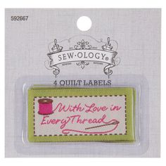 sew - ollogy quilt labels with love in every thread, 3 / pk