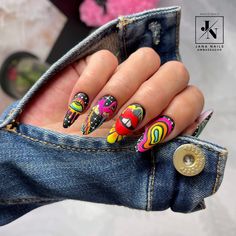 Rave Nails Festivals, Summertime Nails, Art Crown, Funky Nail Designs, Funky Nails, Dope Nails, Nails Ideas