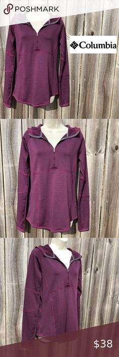 Columbia Small Omni Wick Hooded Top Hoodie Sweater Jacket Pink Baselayer Pink Stitch, Hooded Top, Style Pink, Hoodie Pullover, Hooded Tops, Hooded Pullover, Hoodie Sweater, Half Zip, Sweater Jacket