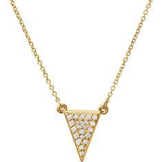 14KT Yellow Gold Diamond Triangle Necklace, 14KT Yellow Gold Diamond Triangle Necklace - Legacy Saint Jewelry Saint Jewelry, Diamond Pendants Designs, Triangle Necklace, Triangle Pendant, Bow Jewelry, Jewelry Companies, Rose Gold Diamonds, Black Bow, Diamond Cluster