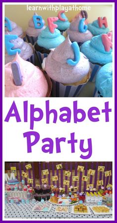 an alphabet party with cupcakes and candy