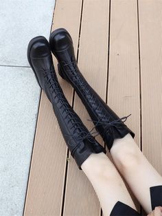 2024 Women's New Autumn/Winter Black Over-The-Knee Flat Riding Boots, Lace-Up Slim Fit Tall Boots For Plus Size 43 Black         Women Shoes, size features are:Bust: ,Length: ,Sleeve Length: Flat Riding Boots, Knee High Boots Flat, Brown Knee High Boots, Eyelash Extension Kits, Tall Riding Boots, Adventure Style, Casual Heels, Chic Woman, Clothing Size Chart