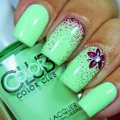 awesome nail designs for women 2015 Ombre Nail Design, Mint Nails, Green Nail, Super Nails, New Nail Art, Manicure Y Pedicure, Cool Nail Designs, Fancy Nails, Nail Arts