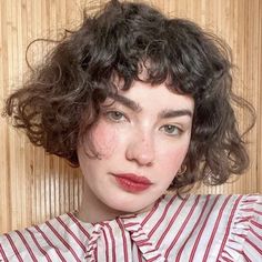 Curly French Bob With Bangs, Curly Bob With Fringe, Bob With Fringe, French Bob, Baby Bangs, Bob With Bangs, Plant Powered, Lip Butter, Curly Bob