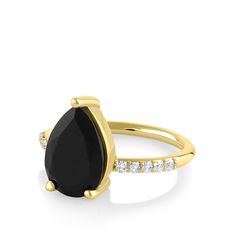 Marrow Fine Jewelry Black Onyx White Diamond Solid Gold Stacking Ring Classic Black Pear-shaped Jewelry, Black Pear-shaped Ring For Anniversary, Black Teardrop Wedding Rings, Marrow Fine, Traditional Engagement, Fine Engagement Rings, Most Popular Engagement Rings, Right Hand Ring, Popular Engagement Rings