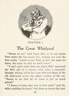 the great whirlpool is written in an old book with black and white illustrations