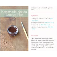 #homemade #natural #eyebrow filler #diy #chemicle free #easy #crafting Diy Brow Powder, Homemade Eyebrow Tint, Homemade Eyebrow Gel, Eyebrow Gel Diy, Diy Eyebrow Pomade, Homemade Natural Makeup, Diy Natural Makeup Recipes, Diy Mascara Recipes, Natural Makeup Diy