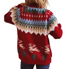 Red Christmas Tree Elk Raglan Sleeve Pullover Sweater Red Christmas Tree, Winter Sweaters, Red Christmas, Raglan Sleeve, Pullover Sweater, Elk, Pullover Sweaters, Sweaters & Cardigans, Cardigans