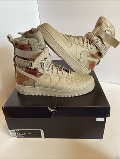 Nike Special Force Air Force 1 “Desert Storm” “Brand New” size US11. Nike Air Force Men, Nike Sf, Athletic Shoes Nike, Special Force, Desert Storm, Desert Camo, Air Force 1, Nike Air Force, Air Force