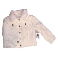 Old Navy Baby Girls 2T Lined Jacket New. New w tags. Ivory/off white Warm coat Cute Cotton Outerwear For Playtime, Cute Cotton Outerwear With Button Closure, Navy Girl, Navy Girls, Navy Baby, Warm Coat, New New, Old Navy