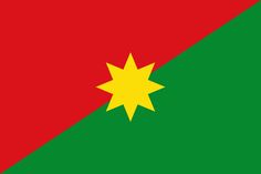 the flag of macau is red, green and yellow with a gold star on top