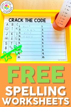 the free spelling worksheet for kids to practice their spelling skills with this printable activity