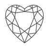 a black and white drawing of a heart with lines in the shape of a diamond