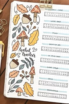 Bullet journal de septembre + inspirations octobre Mushroom Bullet Journal Theme, November Bullet Journal, Bullet Journal 2020, Bullet Journal Cover Ideas, Creating A Bullet Journal, Bujo Planner, Bullet Journal Spreads, Bullet Journal Mood, Bullet Journal Aesthetic