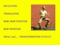 a man running in front of a brick wall with the caption reflection translation baby, baby rotation baby rottation what i say