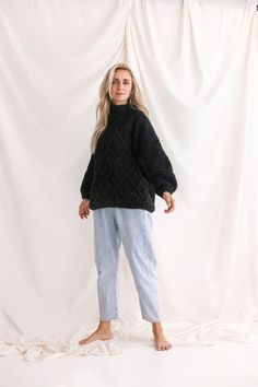 "Every woman deserves to be wrapped in love and care - and we have a sweater just for that and more. Our timeless chunky knit features the highest quality fibers to ensure warmth for the rainy evenings and soft touch for the hectic mornings. Hand-knitted by exceptional women for the comfort and elegance of those alike. DETAILS 50% Alpaca, 33% Cotton, 17% Wool. Dark Grey color. You can choose any other color listed in the last photo. Hand knitted cardigan. SIZE Available sizes Petit/XS/S/M/L/XL T Cozy Fit Chunky Knit Turtleneck Sweater, Cozy Cable Knit Acrylic Sweater, Turtleneck Textured Knit Sweater For Cold Weather, Cold Weather Textured Knit Turtleneck Sweater, Cozy Slouchy Textured Knit Sweater, Fall Turtleneck Knitting Pattern, Cozy Slouchy Cable Knit Sweater, Slouchy Cable Knit Long Sleeve Sweater, Slouchy Long Sleeve Cable Knit Sweater