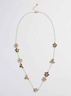 FIT Measures 34” long + 3” extender. . MATERIALS + CARE Base metal. Imported. DETAILS High shine finish. . Pave details. . Floral details. . The best plus size women's pave floral long necklace necklaces in gold. Torrid is your destination for the freshest spring and summer styles.