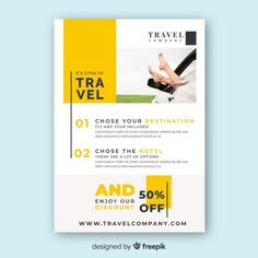 a travel flyer with an image of a woman doing yoga