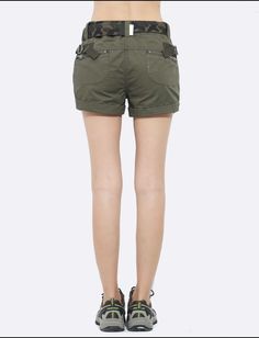 Loose Pockets Zipper Military Army Green Shorts - Uniqistic.com Casual Shorts With Zipper Closure, Short Cotton Bottoms With Zipper Closure, Cotton Bottoms With Zipper Closure In Short Style, Summer Cotton Bottoms With Zipper Closure, Summer Cotton Bottoms With Zip Fly, Cotton Shorts With Zipper Closure, Casual High Waist Shorts With Side Zipper, Summer Short Bottoms With Zip Fly, Summer Zip Fly Short Bottoms