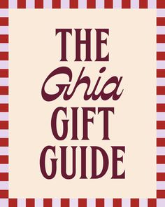 the chia gift guide logo on a red and white checkerboard pattern background