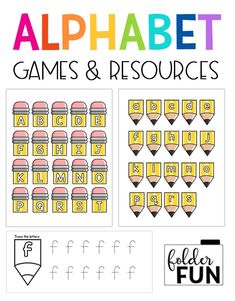 the alphabet game and resources for kids