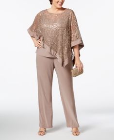 Embellished Blouse, Womens Dress Pants, Plus Size Dress, Evening Wear, Mocha