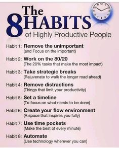 the eight habitts of highly producting people, with instructions on how to use them