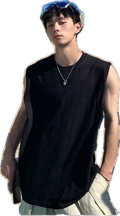 Sleeveless Outfit, Vests Mens, Sleeveless T Shirt, Top Tank, Home Style, Sleeveless Tshirt, Y2k Streetwear, Solid Tops, Types Of Collars