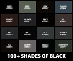 black and gray shades with the words, 100 shades of black