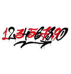 graffiti written in black and red on a white background with the number one hundred below it