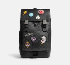 Premium GENUINE Disney X Coach Track Backpack In Signature Canvas With Patches CC036, Women's Bags Mochila Coach, Snow White Poison Apple, Coach X Disney, Poison Apple, Cooling Scarf, Disney Handbags, Disney Lover, Evil Queen, Signature Canvas