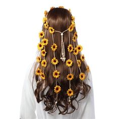 Special Design - This Hippy Flower Crown Of Components Are A Plenty Of White Sunflower, Braided Rope And White Beads. We Present Some Fun And Easy Hippie Hairstyles That'll Change Your Look In No Time. This Particular Piece Is Cool Accessory For Festivals As Well As Part Of Your City Look Fit For Head Circumference - Unique + Gorgeous Neutral Flower Crown Halo To Transition Into Warmer Months. Thanks To The Base Of Bead Adjust Band The Product Have Variable Size, It One Size Fits All, So These H Easy Hippie Hairstyles, Hippie Headband, Sunflower Headband, Hippie Headbands, Flower Headdress, Flower Crown Headband, Bridal Headwear, Hippie Hair, Hippie Flowers