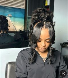 Middle Part Updo Hairstyles, Updo 2023, Baby Shower Hairstyles Black Women, Updo With Bang, Goddess Braids Updo, Braids Natural Hair, Hair Care Natural, Braids Updo, Black Hair Updo Hairstyles