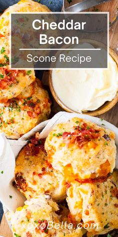 cheddar bacon scone recipe on a cutting board