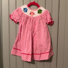 Pink Polka Dot Smocked Owl Dress. Left Over From A Bulk Buying For An Online Children’s Boutique. Brand New, Never Worn. Sizes 6 Mo, 12 Mo, 4t, 5t, 6t. One Available In Each Size. Playful Pink Smocked Dress, Playful Smocked Short Sleeve Dress, Playful Smocked Dress With Ruffles And Short Sleeves, Playful Smocked Dress With Short Sleeves And Ruffles, Playful Cotton Smocked Dress With Short Sleeves, Bulk Buying, Owl Dress, Aries Birthday, Left Over