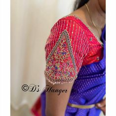 Grand Aari Work Blouse Wedding, Blouse Design For Pattu Saree, Aari Sleeve Designs For Blouse, Elegant Aari Work Blouse, Grand Aari Work Blouse Design, Beauty Tips Hair, Aari Work Blouse Design, Plain Blouse Designs