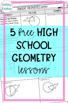 the 5 free high school geometric lessons for students to use on their homeschool