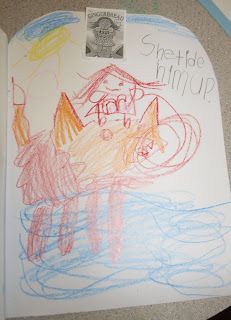 a child's drawing on a piece of paper